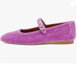 Pazzion Purple Round Toe Mary Janes Comfortable Strap Buckled Ballet Flats